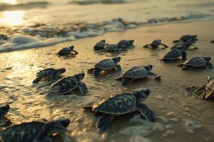 Sunset Beach Sea Turtles