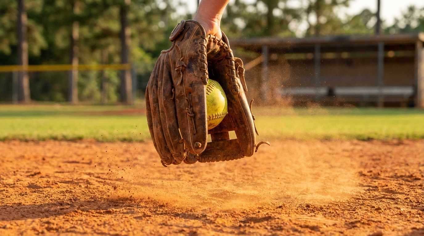 Senior softball players competing